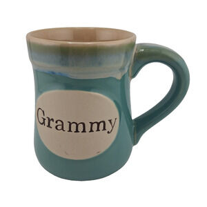 Grammy Stoneware Pottery Burton + Burton Coffee Tea Cup Mug Green Glazed Pottery